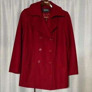 Avenue Women's Deep Red Peacoat